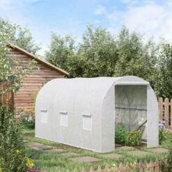 Outsunny Large Walk-in Greenhouse Poly Tunnel Galvanised Garden Plants Grow Tent 4 Outsunny Large Walk-in Greenhouse Poly Tunnel Galvanised Garden Plants Grow Tent -Outsunny store 2933935 3