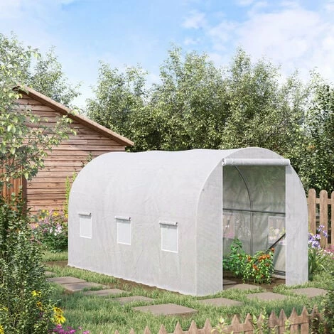 Outsunny Large Walk-in Greenhouse Poly Tunnel Galvanised Garden Plants Grow Tent Outsunny Large Walk-in Greenhouse Poly Tunnel Galvanised Garden Plants Grow Tent -Outsunny store 2933935 3