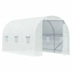 Outsunny 4.5 X 2M Walk-in Polytunnel Greenhouse For Garden, Galvanised Steel