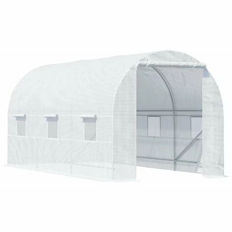 Outsunny 4.5 X 2M Walk-in Polytunnel Greenhouse For Garden, Galvanised Steel 3 Outsunny 4.5 X 2M Walk-in Polytunnel Greenhouse For Garden, Galvanised Steel