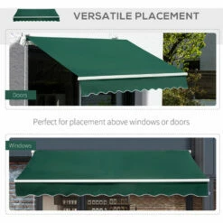 Outsunny 4x2.5m Manual Awning Window Door Sun Weather Shade W/ Handle Green 11 Outsunny 4x2.5m Manual Awning Window Door Sun Weather Shade W/ Handle Green -Outsunny store 29441810 5