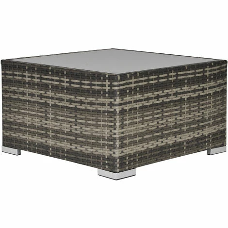 Outsunny Patio Wicker Coffee Table W/ Glass Top Suitable For Garden Backyard 3 Outsunny Patio Wicker Coffee Table W/ Glass Top Suitable For Garden Backyard