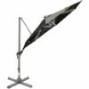 Outsunny 3m Solar LED Cantilever Parasol Adjustable Garden Umbrella Dark Grey -Outsunny store 29492051 1