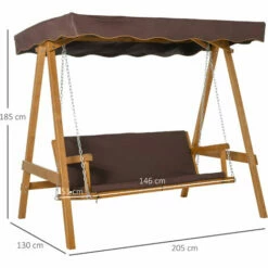 Outsunny 3 Seater Outdoor Garden Swing Chair W/ Canopy Removable Cushion Patio 3 Outsunny 3 Seater Outdoor Garden Swing Chair W/ Canopy Removable Cushion Patio -Outsunny store 29589447 2