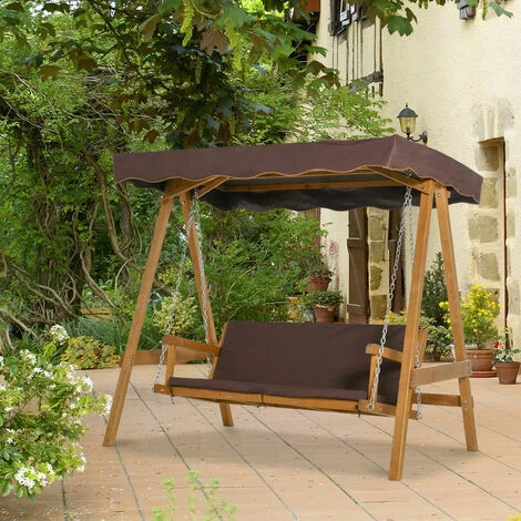Outsunny 3 Seater Outdoor Garden Swing Chair W/ Canopy Removable Cushion Patio Outsunny 3 Seater Outdoor Garden Swing Chair W/ Canopy Removable Cushion Patio -Outsunny store 29589447 3
