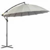 Outsunny 3(m) Cantilever Shanghai Parasol W/ Crank Handle, Cross Base, Grey -Outsunny store 29679832 1