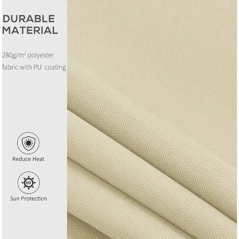 Outsunny 3.5x2.5m Manual Awning Window Door Sun Weather Shade w/ Handle Beige Outsunny 3.5x2.5m Manual Awning Window Door Sun Weather Shade W/ Handle Beige -Outsunny store 29749730 4