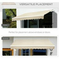 Outsunny 3.5x2.5m Manual Awning Window Door Sun Weather Shade W/ Handle Beige 6 Outsunny 3.5x2.5m Manual Awning Window Door Sun Weather Shade W/ Handle Beige -Outsunny store 29749730 5