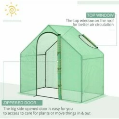 Outsunny Walk-In Portable Greenhouse Mini Grown House Steel Frame Window Green -Outsunny store 29749838 4