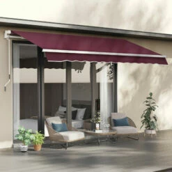 Outsunny Garden Sun Shade Canopy Retractable Awning, 4 X 3(m), Red 4 Outsunny Garden Sun Shade Canopy Retractable Awning, 4 X 3(m), Red -Outsunny store 29826802 3