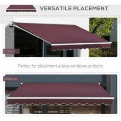 Outsunny Garden Sun Shade Canopy Retractable Awning, 4 X 3(m), Red 6 Outsunny Garden Sun Shade Canopy Retractable Awning, 4 X 3(m), Red -Outsunny store 29826802 5