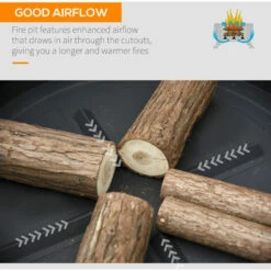 Outsunny 66cm Square Fire Pit Patio Metal Brazier W/ Grill Net Mesh Cover Poker -Outsunny store 29826850 5