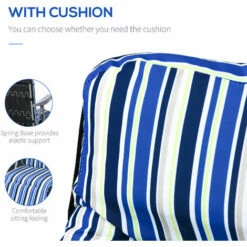 Outsunny Set Of 2 Adjustable Sun Lounger Recliner Reclining Seat Blue And White -Outsunny store 29900051 4