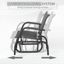 Outsunny Outdoor Gliding Swing Chair Garden Seat W/ Mesh Seat Curved Back Steel -Outsunny store 29946385 5