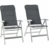 Outsunny Set Of 2 Padded Deck Chair Garden Seats Adjustable Back W/ Armrest Grey -Outsunny store 29946422 1