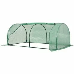 Outsunny Tunnel Greenhouse Grow House Steel Frame PE Green 200x100x80 Cm