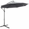 Outsunny 3(m) Garden Banana Parasol Cantilever Umbrella W/ Cross Base, Grey -Outsunny store 29992015 1
