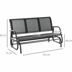 Outsunny 3-Seat Glider Rocking Chair For 3 People Garden Bench Patio Furniture 3 Outsunny 3-Seat Glider Rocking Chair For 3 People Garden Bench Patio Furniture -Outsunny store 30020005 2