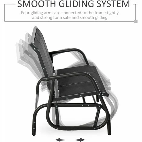 Outsunny 3-Seat Glider Rocking Chair for 3 People Garden Bench Patio Furniture Outsunny 3-Seat Glider Rocking Chair For 3 People Garden Bench Patio Furniture -Outsunny store 30020005 4