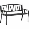 Outsunny Metal Loveseat 2-Seater Outdoor Furniture W/ Ergonomic Armrest -Outsunny store 30087071 1