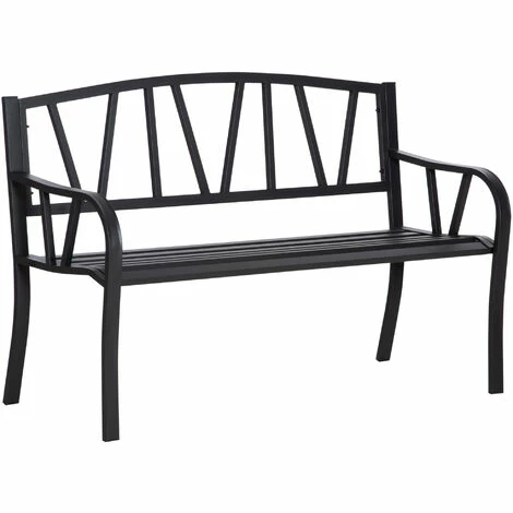 Outsunny Metal Loveseat 2-Seater Outdoor Furniture w/ Ergonomic Armrest Outsunny Metal Loveseat 2-Seater Outdoor Furniture W/ Ergonomic Armrest -Outsunny store 30087071 1