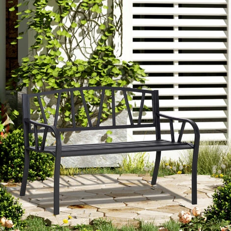 Outsunny Metal Loveseat 2-Seater Outdoor Furniture w/ Ergonomic Armrest Outsunny Metal Loveseat 2-Seater Outdoor Furniture W/ Ergonomic Armrest -Outsunny store 30087071 3