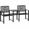 Outsunny Tete-a-tete Chair 2-Seater Steel Bench W/ Coffee Table Backyard Porch 2 Outsunny Tete-a-tete Chair 2-Seater Steel Bench W/ Coffee Table Backyard Porch -Outsunny store 30087179 1