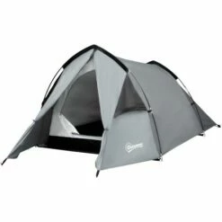 Outsunny 1-2 Man Camping Dome Tent Porch Mesh Window Double Layer Hiking