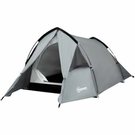 Outsunny 1-2 Man Camping Dome Tent Porch Mesh Window Double Layer Hiking 3 Outsunny 1-2 Man Camping Dome Tent Porch Mesh Window Double Layer Hiking