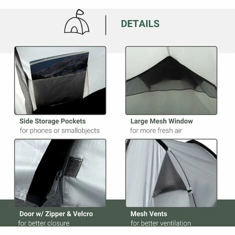 Outsunny 1-2 Man Camping Dome Tent Porch Mesh Window Double Layer Hiking 7 Outsunny 1-2 Man Camping Dome Tent Porch Mesh Window Double Layer Hiking - Image 5