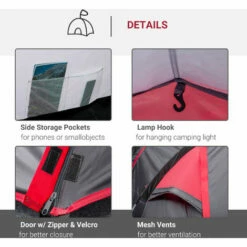 Outsunny 3 Man Camping Tent W/ 2 Rooms Porch Vents Rainfly Weather-Resistant 11 Outsunny 3 Man Camping Tent W/ 2 Rooms Porch Vents Rainfly Weather-Resistant -Outsunny store 30087297 5
