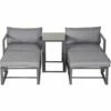 Outsunny 5 Piece Garden Conversation Set 2 Footstools End Table With Cushions -Outsunny store 30206986 1