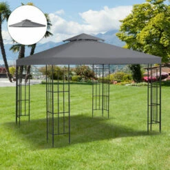 Outsunny 3(m) 2 Tier Garden Gazebo Top Cover Replacement Canopy Roof Deep Grey 9 Outsunny 3(m) 2 Tier Garden Gazebo Top Cover Replacement Canopy Roof Deep Grey -Outsunny store 30349683 3