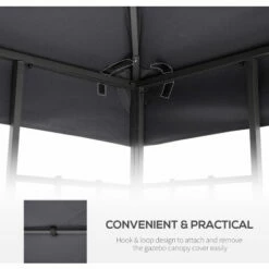 Outsunny 3(m) 2 Tier Garden Gazebo Top Cover Replacement Canopy Roof Deep Grey 11 Outsunny 3(m) 2 Tier Garden Gazebo Top Cover Replacement Canopy Roof Deep Grey -Outsunny store 30349683 5