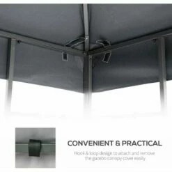 Outsunny 3(m) 2 Tier Garden Gazebo Top Cover Replacement Canopy Roof Light Grey -Outsunny store 30349685 5