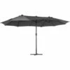 Outsunny 4.6M Garden Patio Umbrella Canopy Parasol Sun Shade W/ Base Grey -Outsunny store 30349690 1