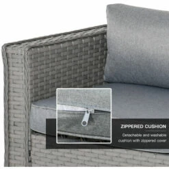 Outsunny 5PC PE Rattan Corner Sofa Set Outdoor Conservatory Furniture W/ Cushion -Outsunny store 30349698 5