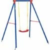 Outsunny Metal Swing Set W/ Adjustable Rope A-Frame Stand Outdoor Playset 1 Outsunny Metal Swing Set W/ Adjustable Rope A-Frame Stand Outdoor Playset -Outsunny store 30357760 1