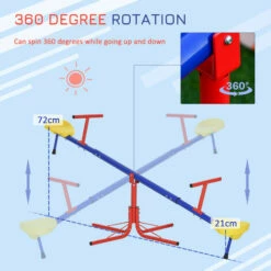 Outsunny 2 Seat Kids 360° Rotating Metal Seesaw Swivel Teeter Totter For Garden 10 Outsunny 2 Seat Kids 360° Rotating Metal Seesaw Swivel Teeter Totter For Garden -Outsunny store 30357769 4