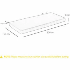 Outsunny Garden Bench Cushion 2 Seater Seat Pad Indoor& Outdoor Use Grey -Outsunny store 30357807 2