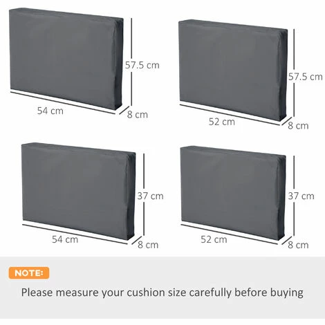 Outsunny Cushion Cover Replacement Patio Rattan Furniture Seat Cover Grey Outsunny Cushion Cover Replacement Patio Rattan Furniture Seat Cover Grey -Outsunny store 30357818 2