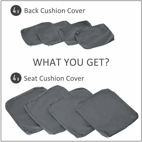 Outsunny Cushion Cover Replacement Patio Rattan Furniture Seat Cover Grey Outsunny Cushion Cover Replacement Patio Rattan Furniture Seat Cover Grey -Outsunny store 30357818 4