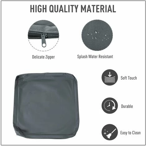 Outsunny Cushion Cover Replacement Patio Rattan Furniture Seat Cover Grey Outsunny Cushion Cover Replacement Patio Rattan Furniture Seat Cover Grey -Outsunny store 30357818 5