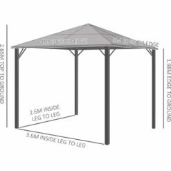 Outsunny 4 X 3(m) Polycarbonate Hardtop Gazebo With Aluminium Frame And Curtains 3 Outsunny 4 X 3(m) Polycarbonate Hardtop Gazebo With Aluminium Frame And Curtains -Outsunny store 30357819 2