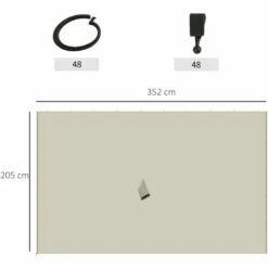 Outsunny 3 X 4(m) Universal Gazebo Replacement Sidewall Set W/ 4 Panels, Beige 3 Outsunny 3 X 4(m) Universal Gazebo Replacement Sidewall Set W/ 4 Panels, Beige -Outsunny store 30357821 2