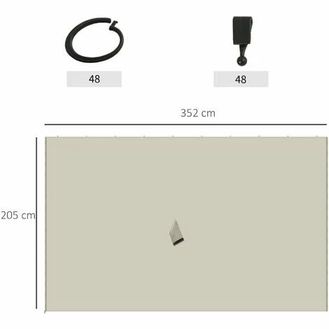 Outsunny 3 x 4(m) Universal Gazebo Replacement Sidewall Set w/ 4 Panels, Beige Outsunny 3 X 4(m) Universal Gazebo Replacement Sidewall Set W/ 4 Panels, Beige -Outsunny store 30357821 2
