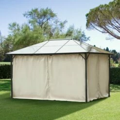 Outsunny 3 X 4(m) Universal Gazebo Replacement Sidewall Set W/ 4 Panels, Beige 4 Outsunny 3 X 4(m) Universal Gazebo Replacement Sidewall Set W/ 4 Panels, Beige -Outsunny store 30357821 3