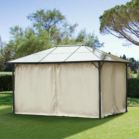 Outsunny 3 x 4(m) Universal Gazebo Replacement Sidewall Set w/ 4 Panels, Beige Outsunny 3 X 4(m) Universal Gazebo Replacement Sidewall Set W/ 4 Panels, Beige -Outsunny store 30357821 3