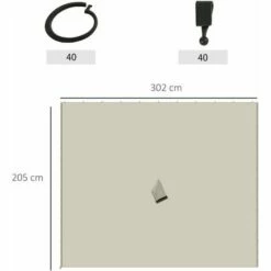 Outsunny 3 X 3(m) Universal Gazebo Replacement Sidewall Set W/ 4 Panels, Beige -Outsunny store 30357823 2