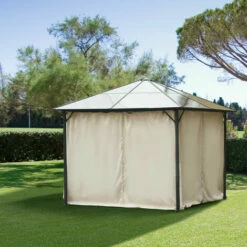 Outsunny 3 X 3(m) Universal Gazebo Replacement Sidewall Set W/ 4 Panels, Beige -Outsunny store 30357823 3